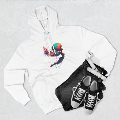 Flying When Free Three-Panel Fleece Hoodie