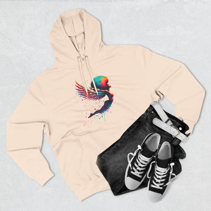 Flying When Free Three-Panel Fleece Hoodie